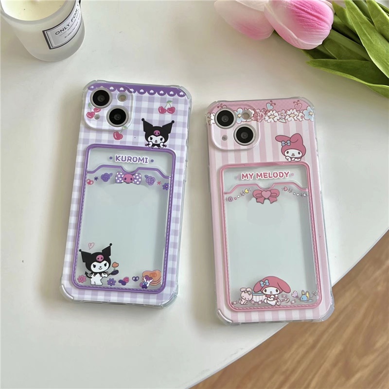 Ốp Điện Thoại Mềm In Hình Melody/Kulomi Có Ngăn Đựng Thẻ Kiêm Giá Đỡ Cho iphone XR/11/13pro max