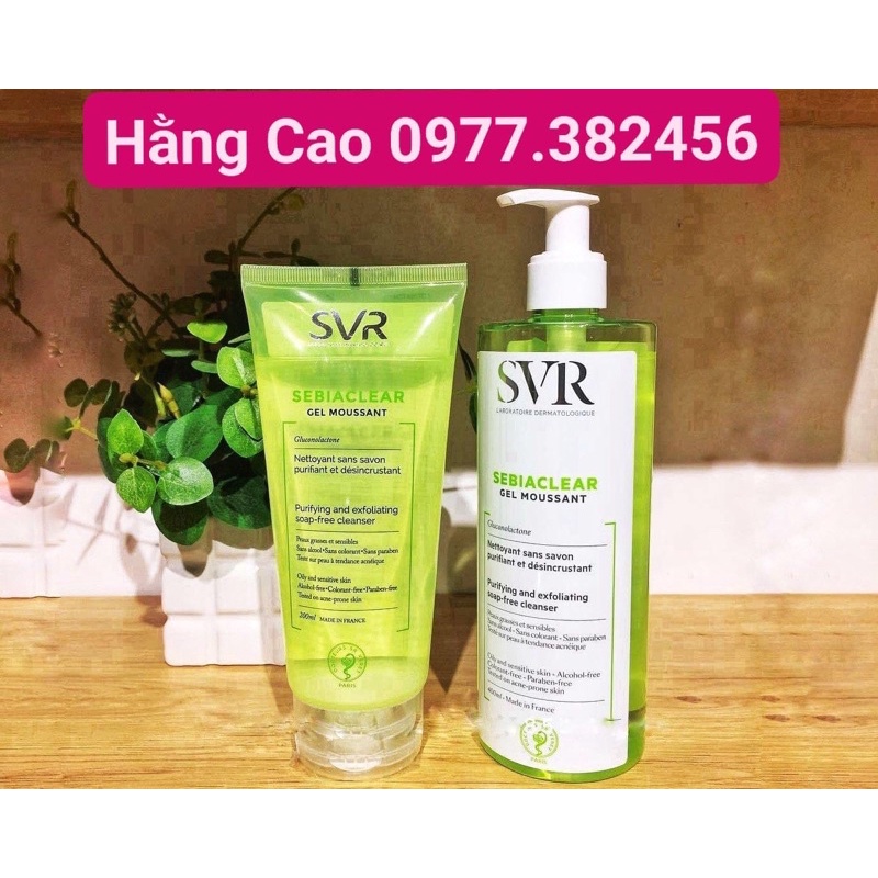 (CHÍNH HÃNG) SỮA RỬA MẶT SVR CHO DA DẦU MỤN - SVR SEBIACLEAR GEL MOUSSANT 200ML VÀ 400ML