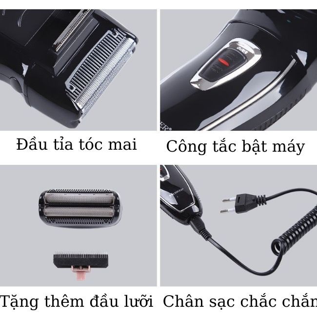 Máy Cạo Râu Cầm Tay Đa Năng Mini Cạo Khô Không Rát Kemei 8013 Chính Hãng