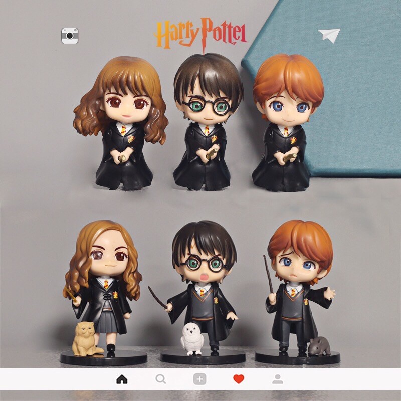 Có sẵn  Set 6 Mô Hình 9cm Harry Potter Ron Hermione Phiên bản Q