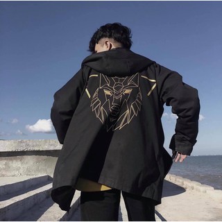 Áo Khoác dù 2 lớp in đầu sói Unisex (Form rộng CHUẨN)