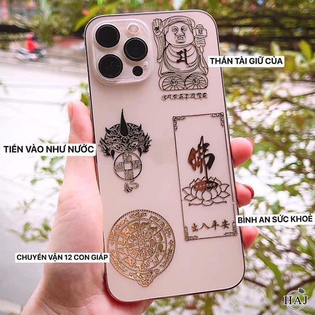 Miếng dán linh phù tài lộc MINAJW, linh phù tài lộc phù hợp các dòng máy hoặc bỏ ví đẹp lung linh|Trang sức Minh An