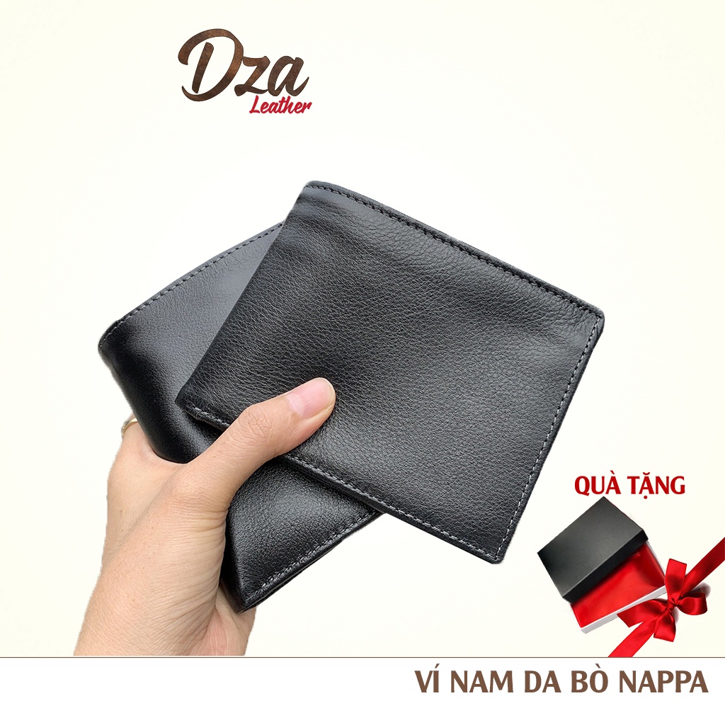 Ví nam da bò nappa cao cấp da mềm mịn, trong lót da heo, bóp nam da bò thật độ bền cao Dza leather