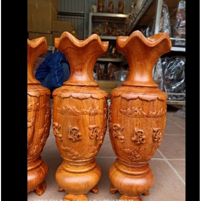 Cặp Lục Bình Gỗ Hương Cao 50cm