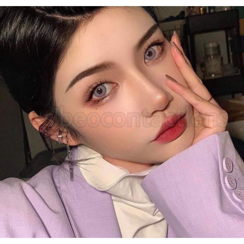 [ 𝐆𝐈𝐀𝐎 𝐇𝐎̉𝐀 𝐓𝐎̂́𝐂 𝐇𝐂𝐌 ] Lens Tím không độ - Kính Áp Tròng màu Violet siêu hot không cận