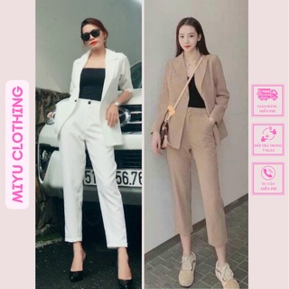 Set vest nữ quần dài bộ vest nữ công sở đẹp trẻ trung năng động đi làm đi chơi đều được 46-62kg MIYUCLOTHING