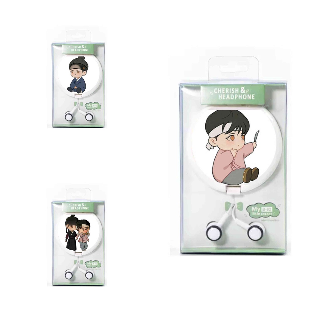 Tai nghe hộp tròn in hình Dạ ký boylove chibi anime xinh xắn tiện lợi