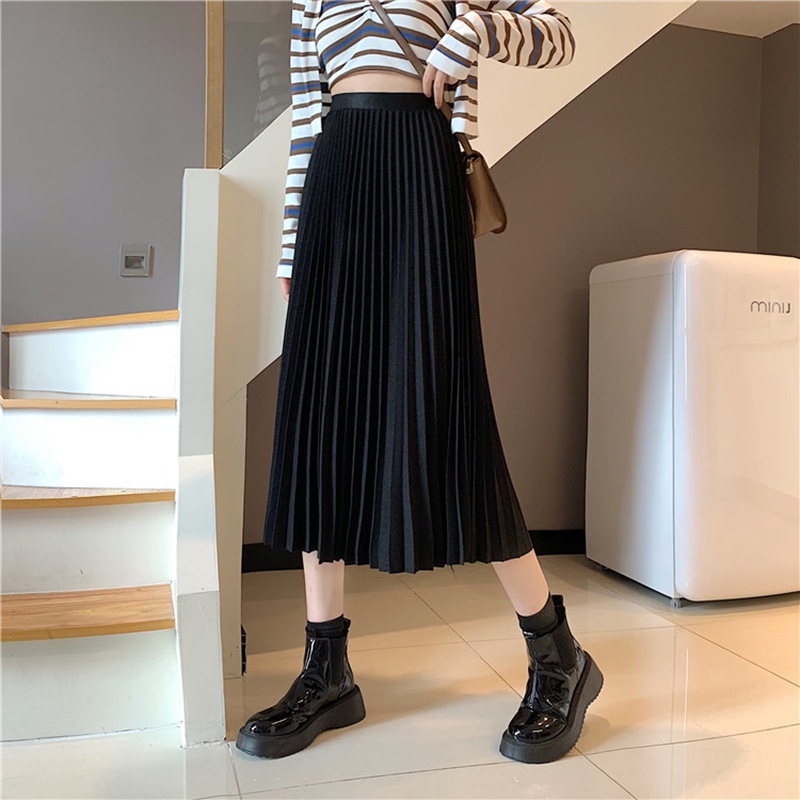 Chân Váy Chữ A Xếp Ly Dàng Dài Cạp Chun Thời Trang Sugal CV NU 014V2