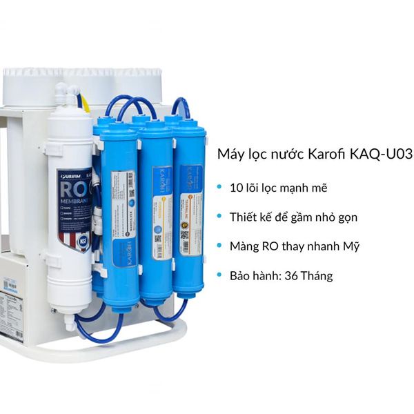 MÁY LỌC NƯỚC KAROFI SLIM S-S038,Tặng Bộ Lõi Đúc 6.2 KAROFI