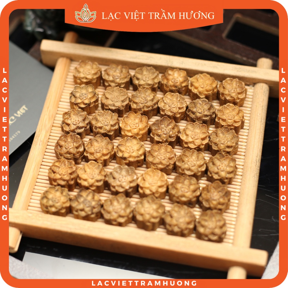 Hoa Sen / Bông Sen Trầm Hương Tốc Việt - Charm Sen Trầm Mix Vòng Tay Trầm Hương Loại 1 Tinh Xảo - Lạc Việt Trầm Hương