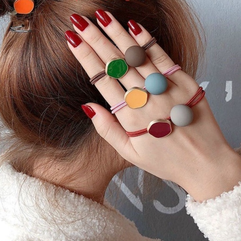 Dây Buộc Tóc / Cột Tóc Hình Bông Hoa Đính Hạt 07 - Chun Buộc Tóc Phong Cách Vintage Dễ Thương GG02