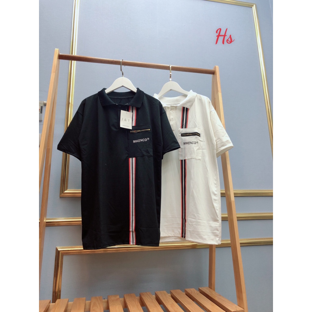 Áo PoLo Nam  Cổ Bẻ Túi Khoá Mikenco Chất Cotton Co Giãn 4 Chiều Hàng Có Size 40KG - 70 KG
