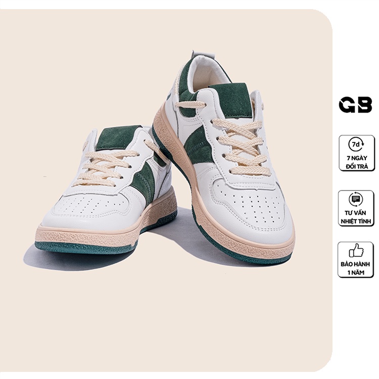 [Mã WABRH33 giảm 10% tối đa 30k đơn từ 99K] Giày Sneaker Nữ Basic Trắng Xanh Da PU giayBOM B1572