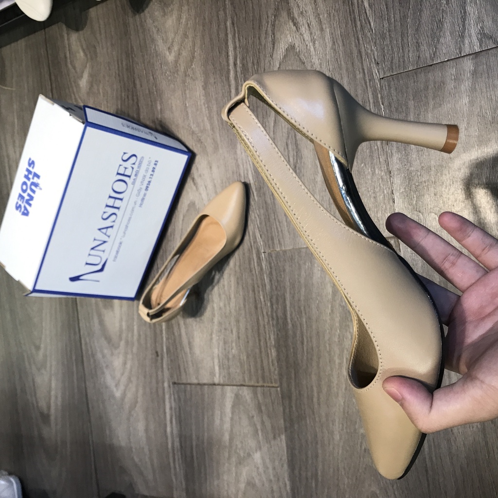 Giày cao gót nữ 7p LUNASHOES 71903 giày da bò thật nữ bảo hành 2 năm 1 đổi 1 thời trang hàng hiệu giầy trung niên