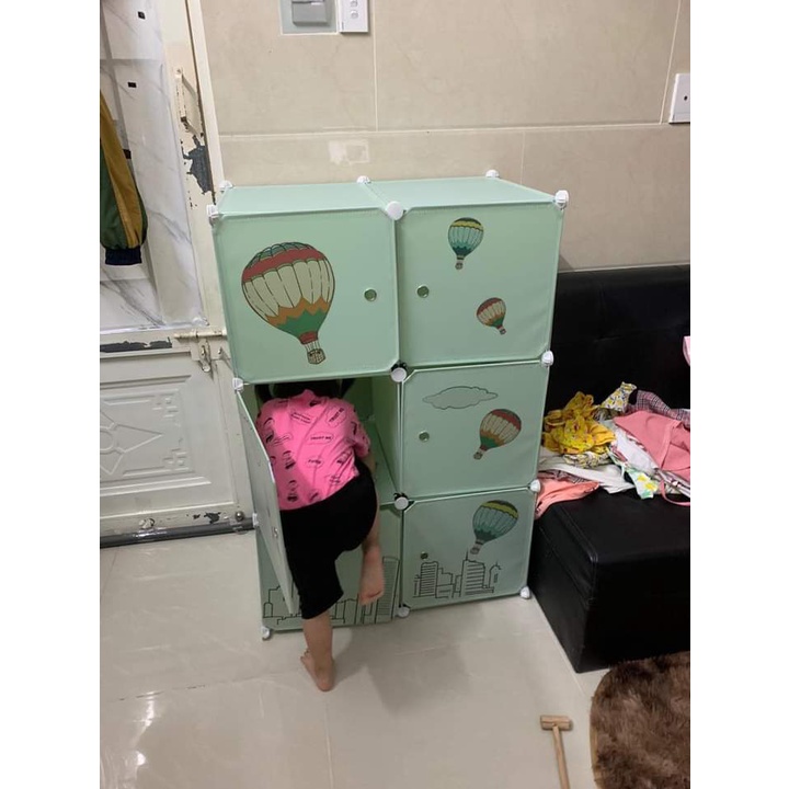 Tủ nhựa lắp ghép đa năng nhiều mẫu 6 ô tiện lợi thông minh SIZE LỚN [ TẶNG CHỐT GẮN ]
