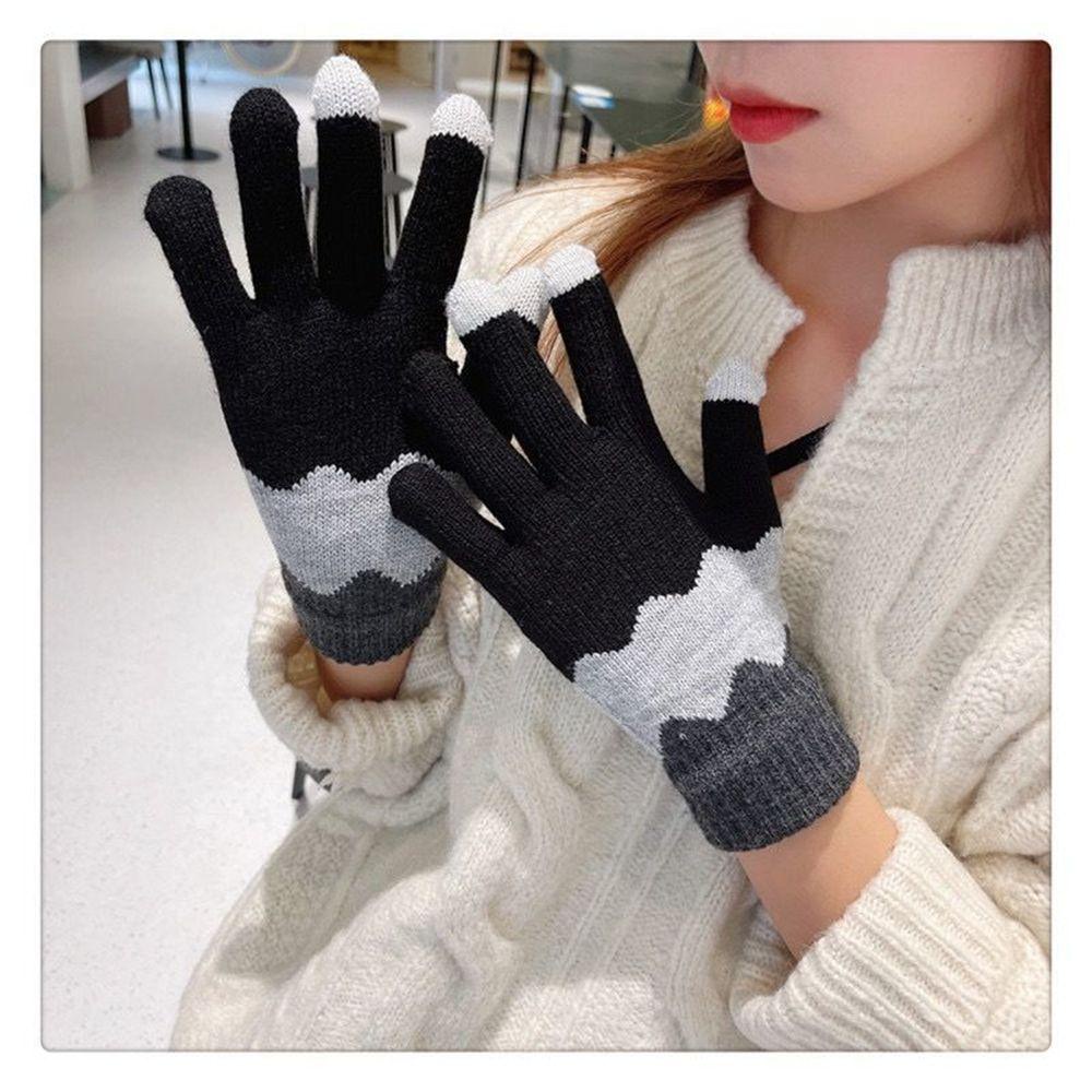 Găng Tay Cotton Dệt Kim Giữ Ấm Mùa Đông