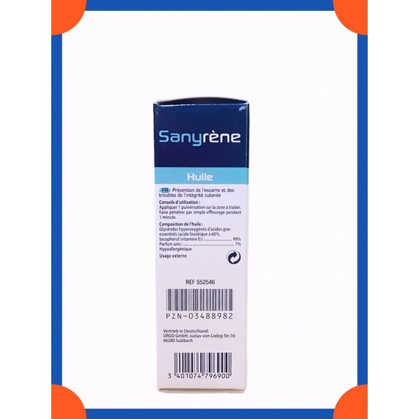 Dung dịch xịt Sanyrene trị loét do hăm tã hay tì đè nhập từ Pháp