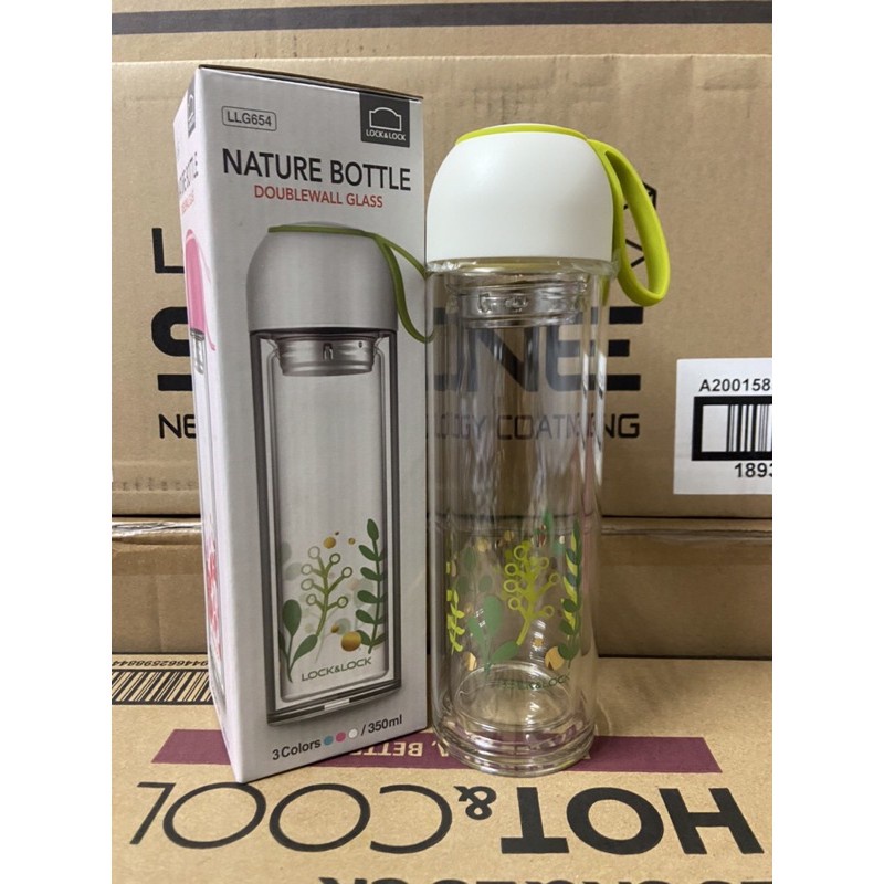 BÌNH ĐỰNG NƯỚC THUỶ TINH 2 LỚP 350ML - LLG654