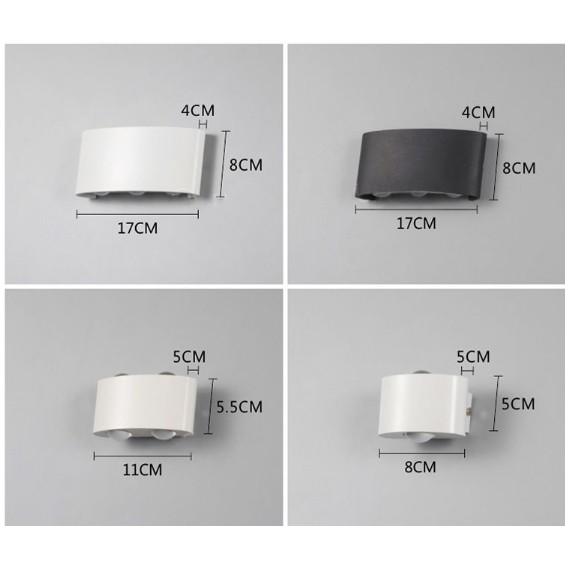 Đèn trang trí hắt tường 2 đầu 6w chống nước TN188 - Decor lighting