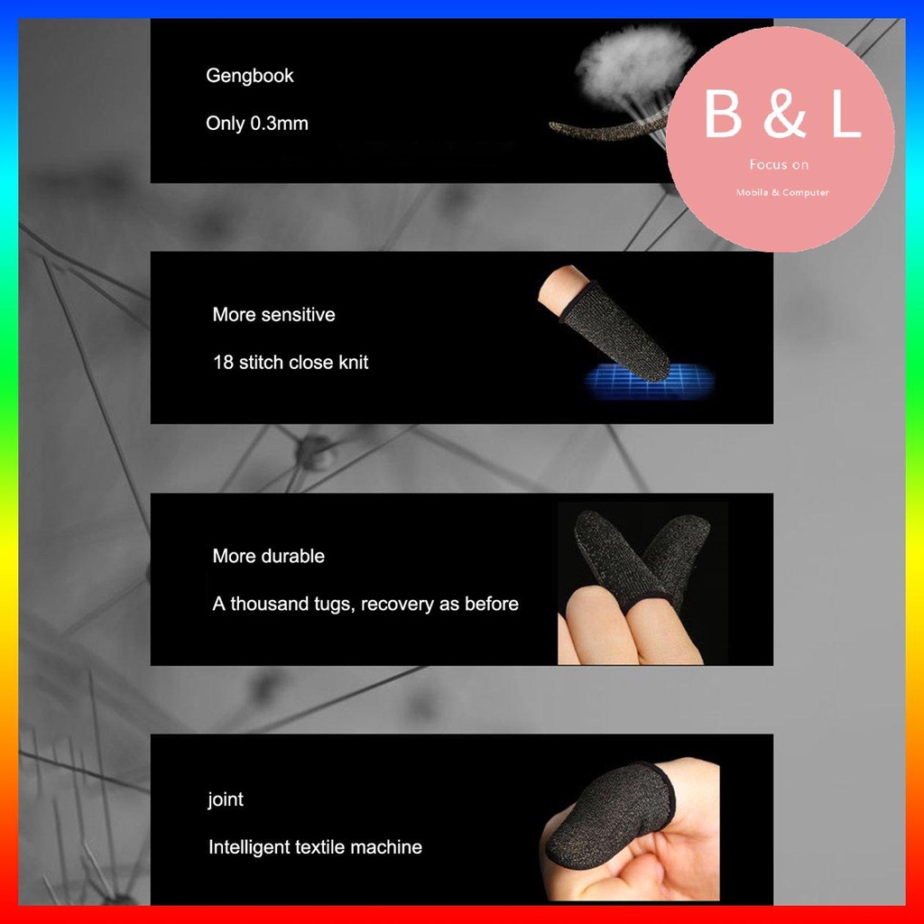 2 Bao ngón tay chơi game bằng sợi carbon chống trượt độ nhạy cao chuyên dụng