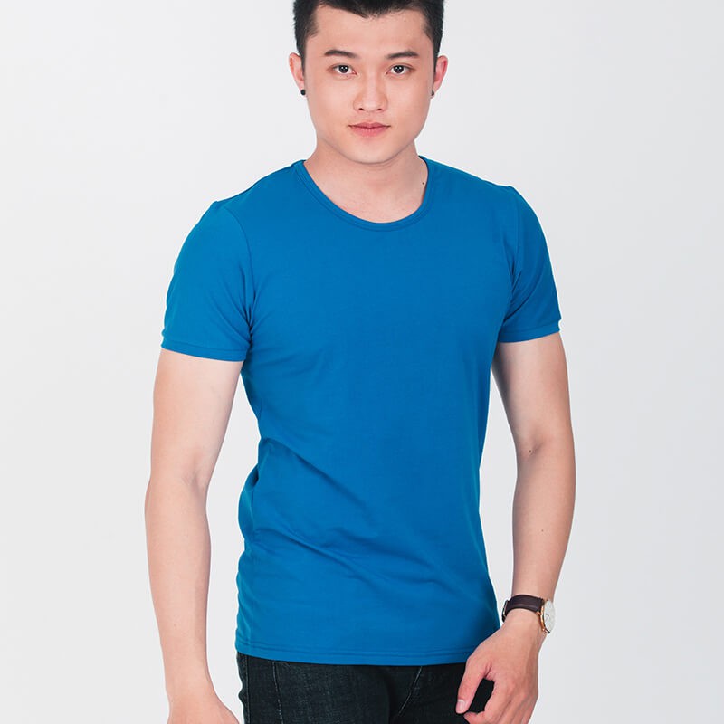 ÁO THUN TRƠN CỔ TRÒN MÀU XANH DƯƠNG ( NHẠT ) TAY NGẮN NAM NỮ ( CÓ CẢ SIZE EM BÉ ) 3-X1L4