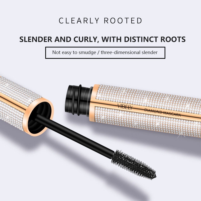 Mascara 4D Trang Điểm Chuyên Nghiệp Cho Hàng Mi Dày Dài Và Cong Với Vỏ Đính Kim Cương Lấp Lánh Chống Thấ