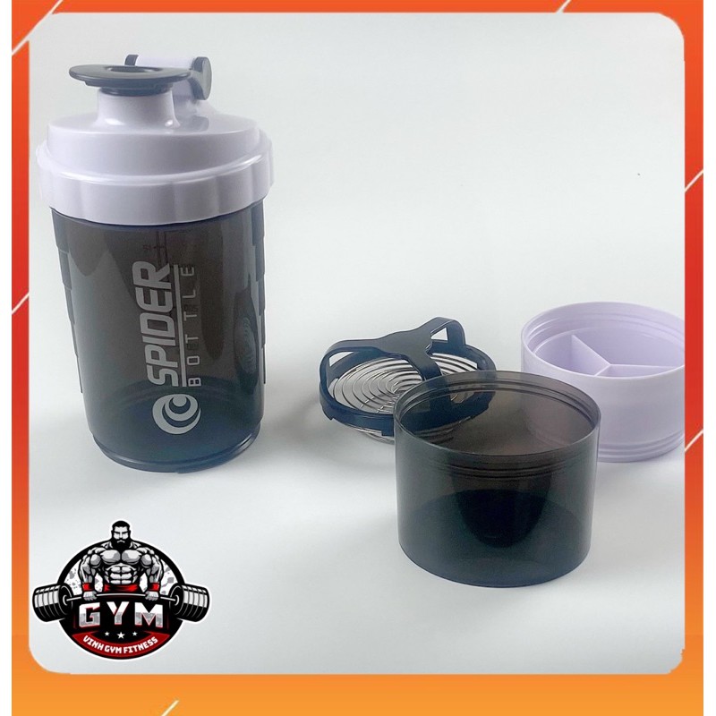 Bình Lắc Whey Bình Nước Thể Thao Tập Gym Shaker Đựng Protein BCAA 3 Ngăn Tiện Dụng 500 ML phụ kiện tập gym-BN-0965