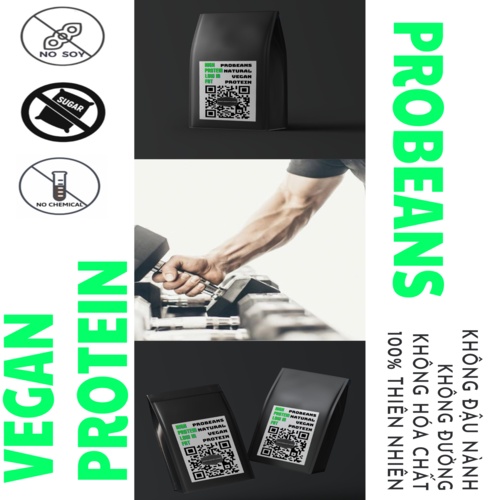 Vegan Protein Power Đạm Whey Thực Vật Hữu Cơ Organic-Bột Tăng Cơ Tập Gym/Tăng Cân/Giảm Mỡ  ProBeans-500g