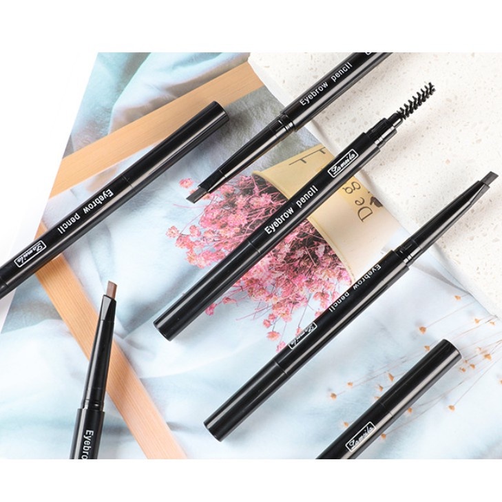 Chì kẻ mày 2 đầu tiện lợi chống thấm nước Lameila Nâu Đen Gồm 1 đầu chì kẻ siêu mảnh + chải mày | BigBuy360 - bigbuy360.vn