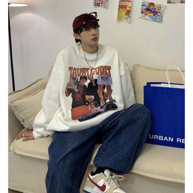 Áo Sweater cổ tròn dài tay TAV thun hoodie form rộng UlzzangChất nỉ chân cua đẹp Không Bai xù Trend Free Ship