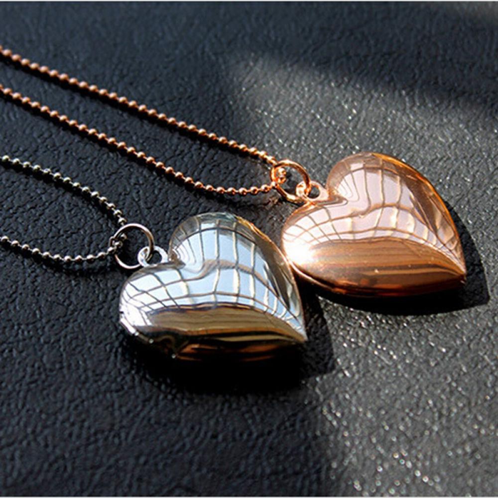 LUCKY🔆 Men Women Necklace Lover Heart Shaped Photo Picture Locket Gift Chain Friend Fashion Jewelry Pendant/Multicolor