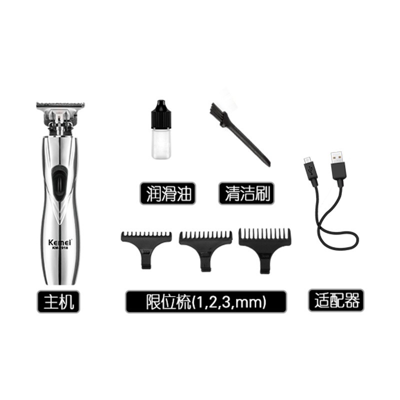 Tông Đơ Kemei Slimline Pro Lưỡi Dao Chữ T Giúp Cạo Sát SIêu Nhẹ D8 Thiết Kế Không / Có Dây Sử Dụng Pin Lithium Ion