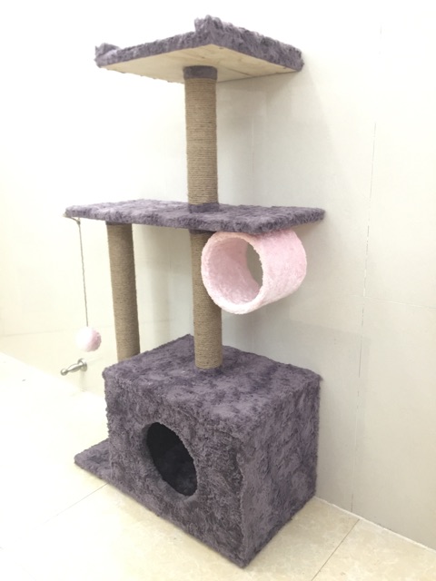 TRỤ CÀO MÓNG (CATTREE) CHO MÈO BẰNG GỖ - NHÀ CÂY CHO MÈO CÀO MÓNG