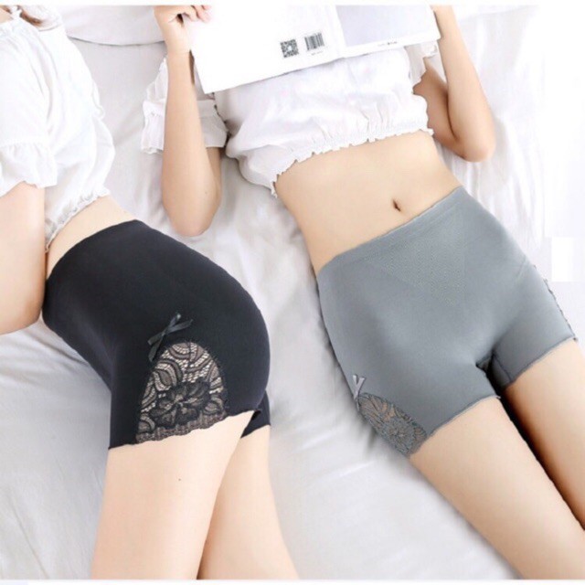 Quần lót đùi mặc váy pha ren kháng khuẩn nâng mông xuất hàn