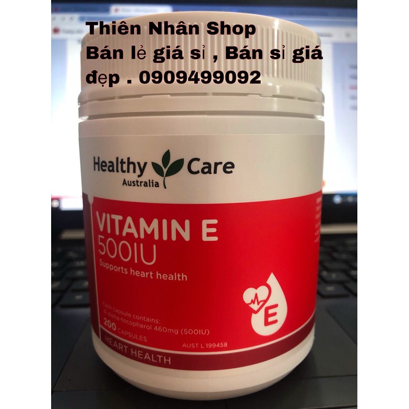 Vitamin E viên uống bổ sung 500 IU Healthy | Thế Giới Skin Care