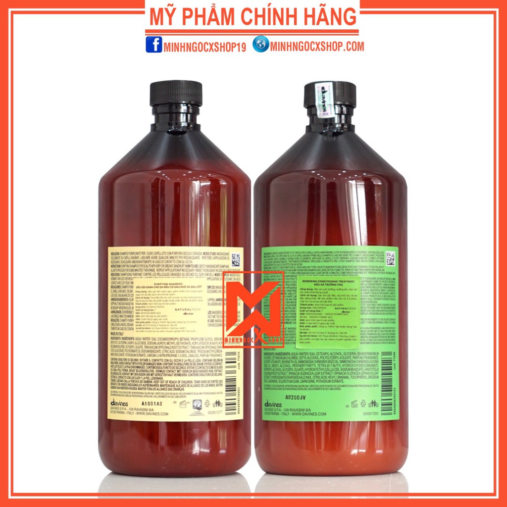 Dầu gội xả chống gàu DAVINES 1000ml chính hãng