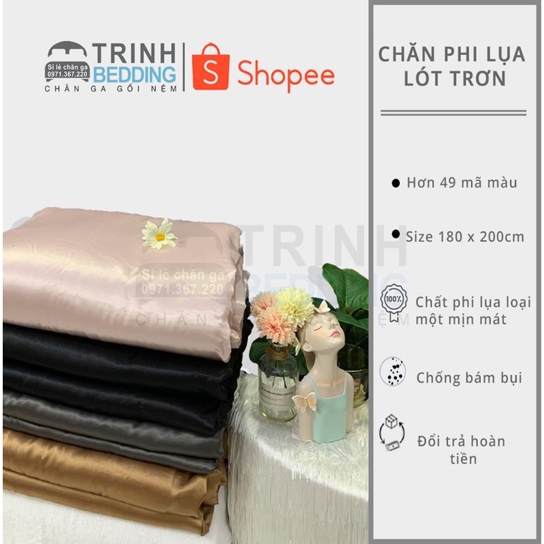 Chăn Lót trơn bông phi lụa Mát mịn Trinhbedding