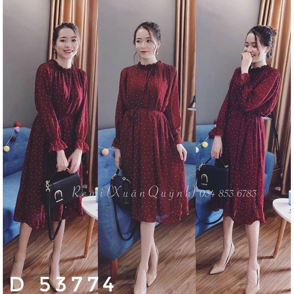 Váy hoa maxi bo tay mặc nhiều kiểu