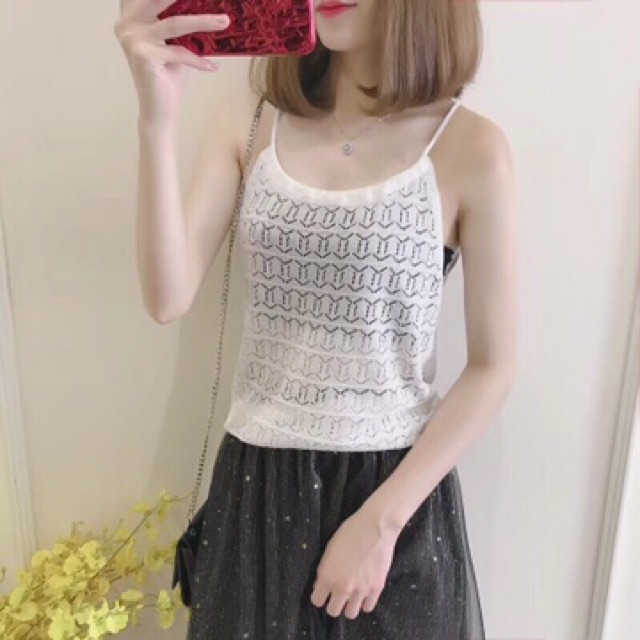 Áo 2 dây montoghi dạng yếm