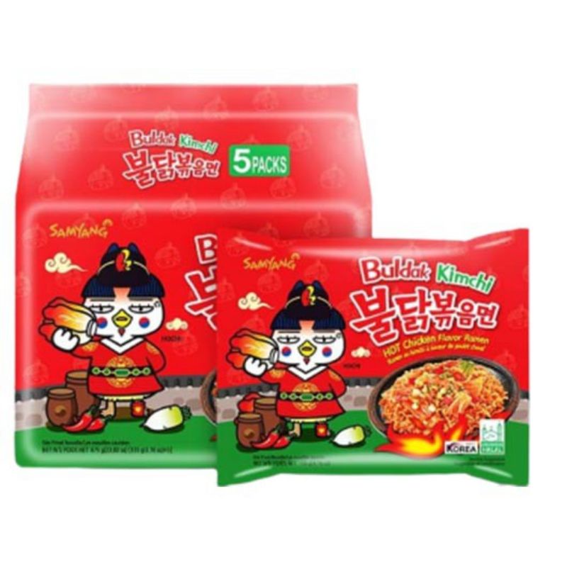 (Combo 5 gói) Mì gà cay khô kim chi samyang - HAN QUOC ( 135G) | BigBuy360 - bigbuy360.vn