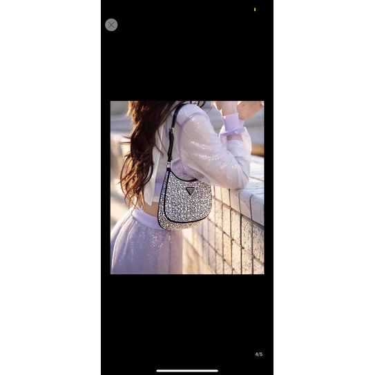 Túi Prada kẹp nách blingbing size 22cm - Túi xách prada