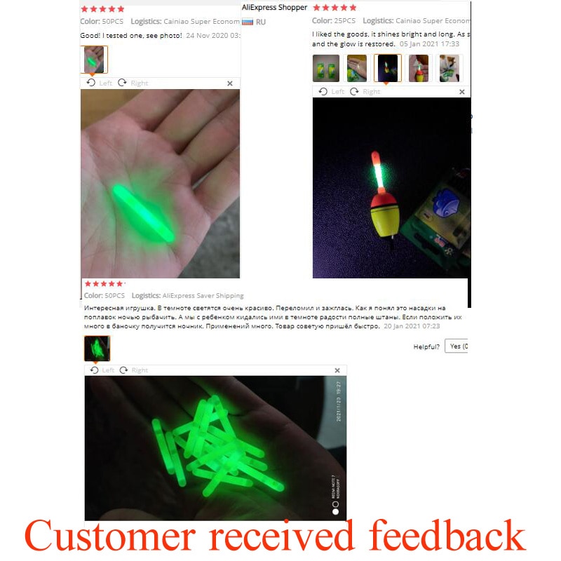 Set 50 Phao Câu Cá Phát Sáng Trong Tối Tiện Dụng