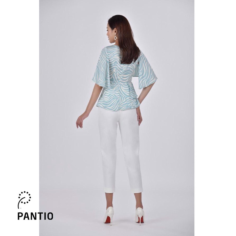 FAS32954 - Áo sơ mi lụa ngắn tay hoạ tiết vằn - PANTIO