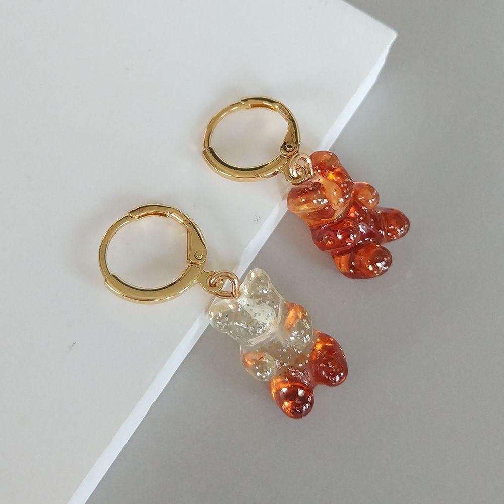 Bông Tai Hình Gấu Dạng Thạch Dễ Thương Thời Trang
