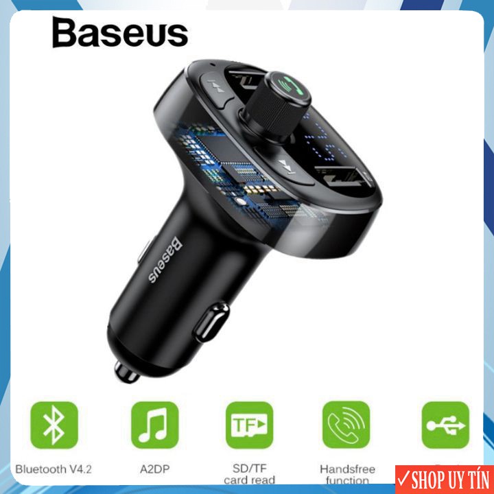 Tẩu Baseus nghe nhạc kết nối không dây trên ô tô, xe hơi mã hàng CCALL-TM01 - Bảo hành 6 tháng
