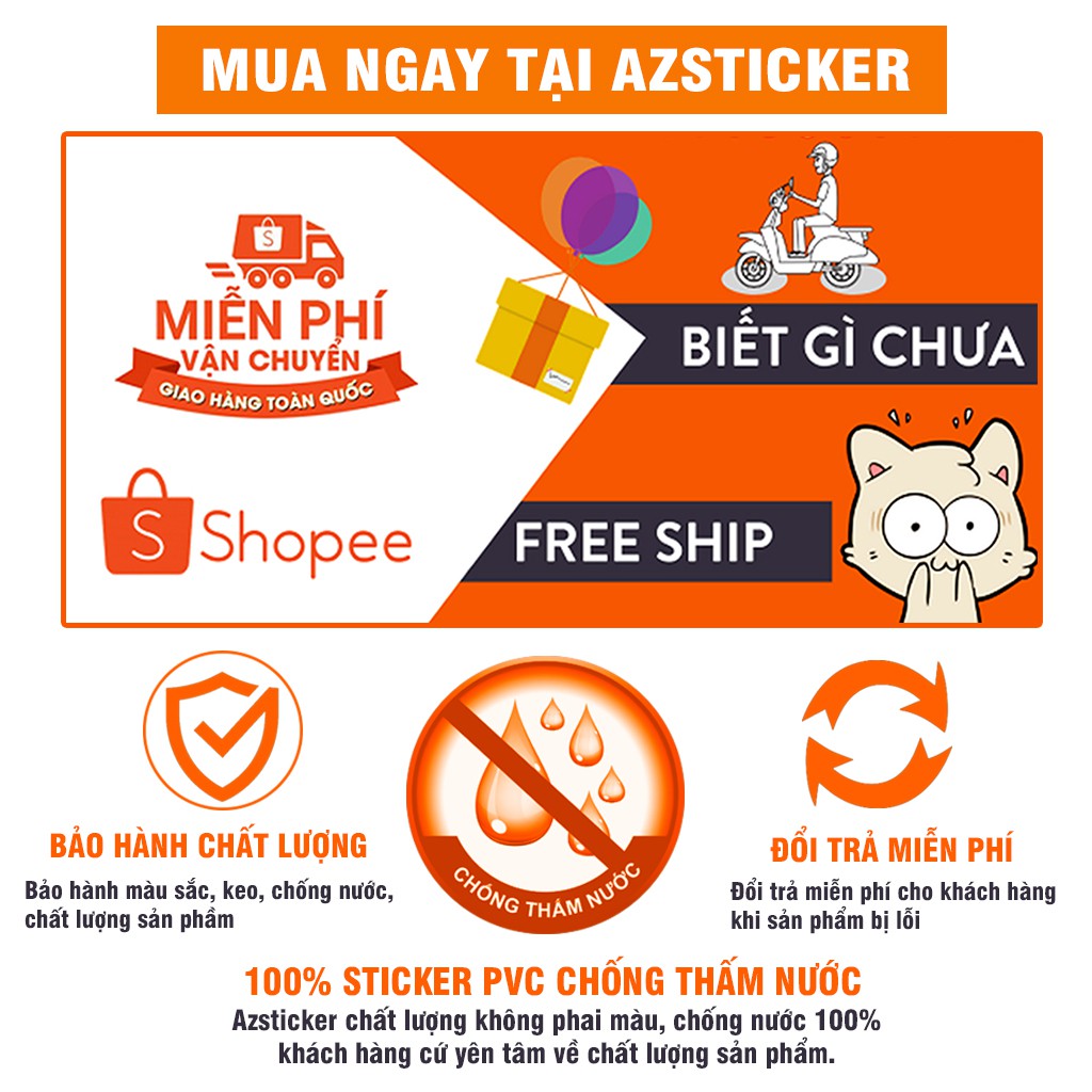 Set Sticker Neon | Dán Nón Bảo Hiêm, Điện Thoại, Laptop, Bình Nước , Vali...Chống Nước, Chống Bay Màu..