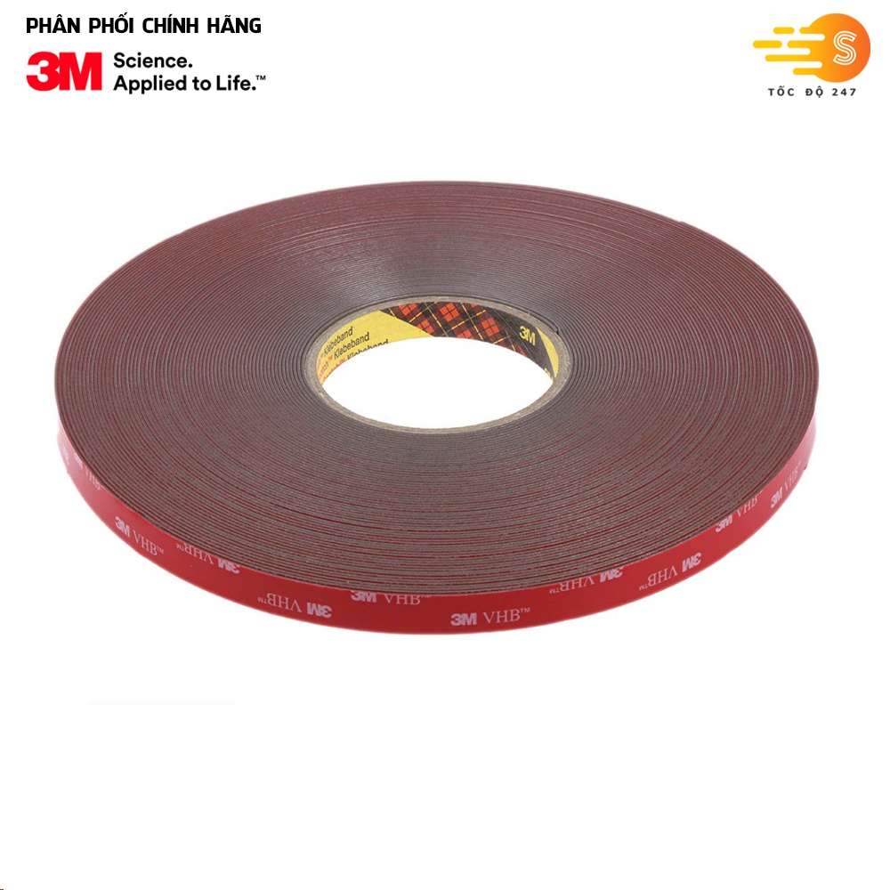 Băng keo 2 mặt cường lực siêu dính màu xám VHB GPL-110 3M - nhiều kích thước, dán logo, đồ chơi xe