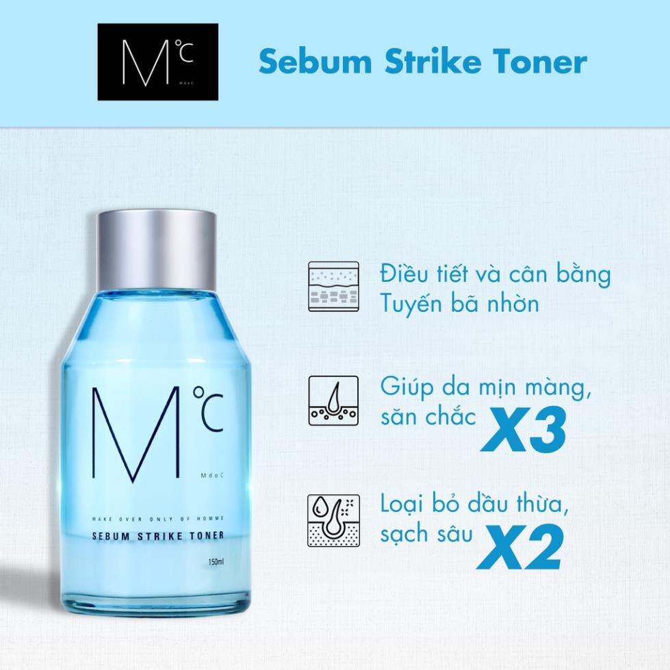 [Hàng công ty - chính hãng] Nước hoa hồng kiềm dầu giảm mụn thu nhỏ lỗ chân lông MdoC Sebum Strike Toner Hàn Quốc