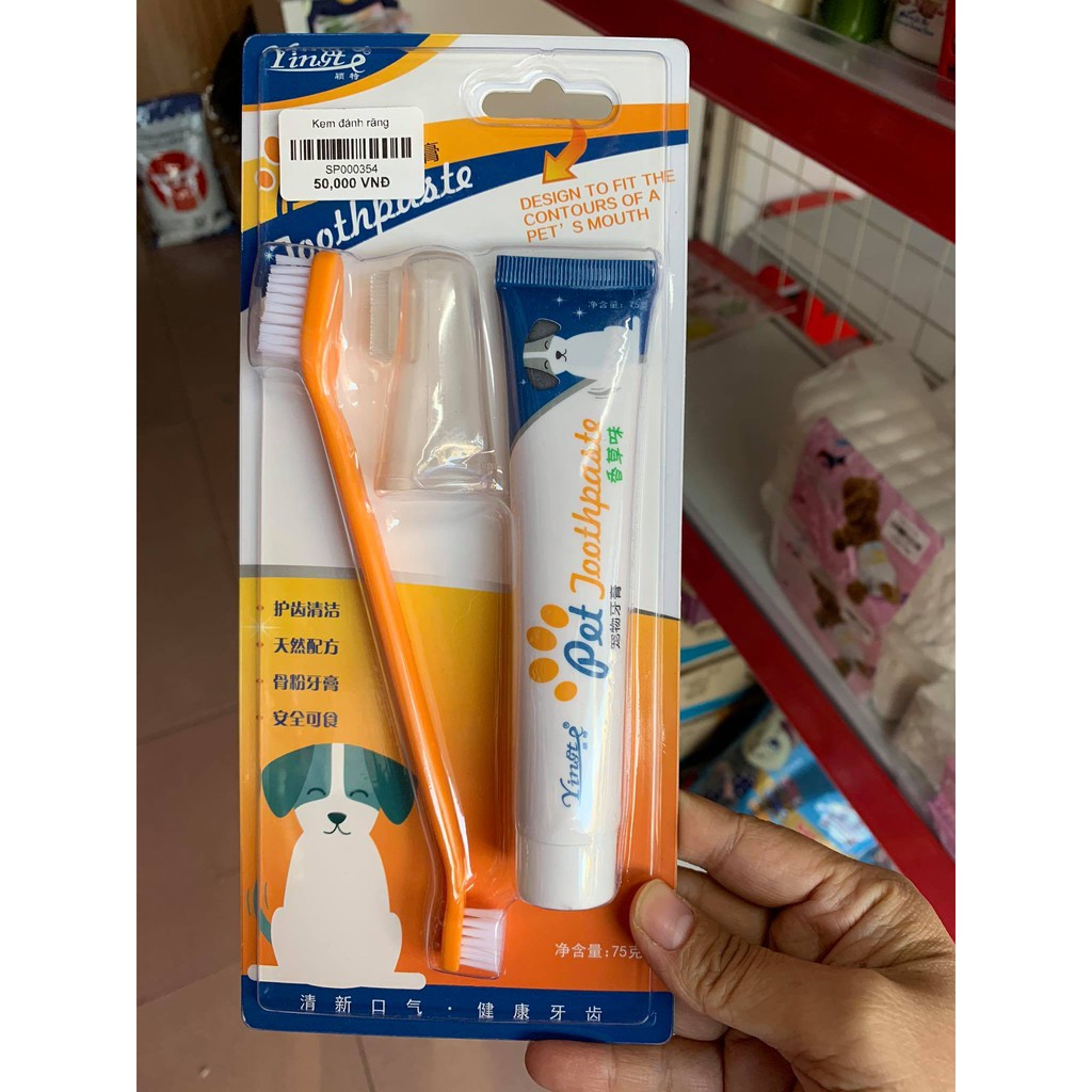 Bộ Đánh Răng Kem Đánh Răng Bàn Chải Đánh Răng Chó Mèo Pet Joothpaste