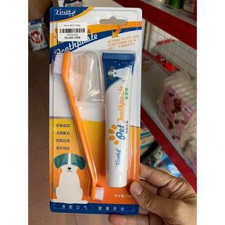 Bộ Đánh Răng Kem Đánh Răng Bàn Chải Đánh Răng Chó Mèo Pet Joothpaste